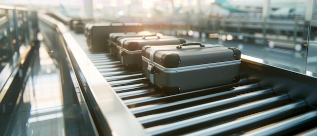 Suitcases on a conveyor belt symbolize the journey ahead