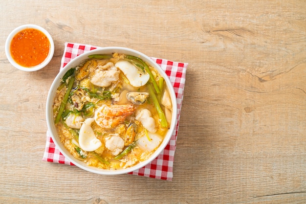 Sukiyaki soup with seafood bowl - Asian food style