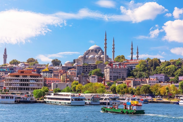 The Suleymaniye Mosque on the third hill of Istanbul Turkey