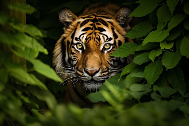 Sumatra Tiger prowling towards the camera in the jungle Tiger wildlife scene wild cat nature