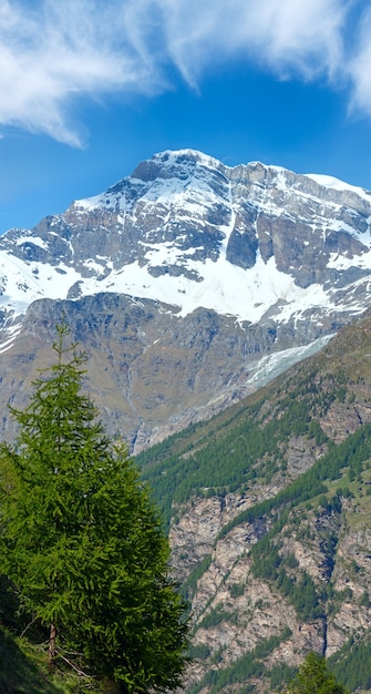 Summer Alps mountain plateau, Switzerland, near Zermatt