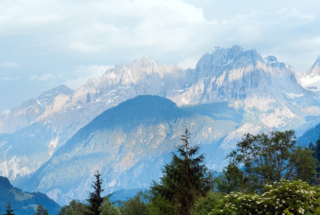 Summer Alps mountains, Austria, view to Italian Dolomites