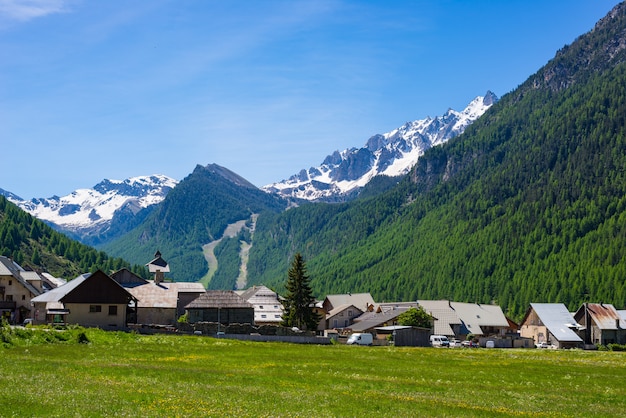 Summer in the Alps, tourist resort, vacation village