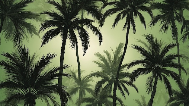 Photo summer background featuring palm tree shadows on green