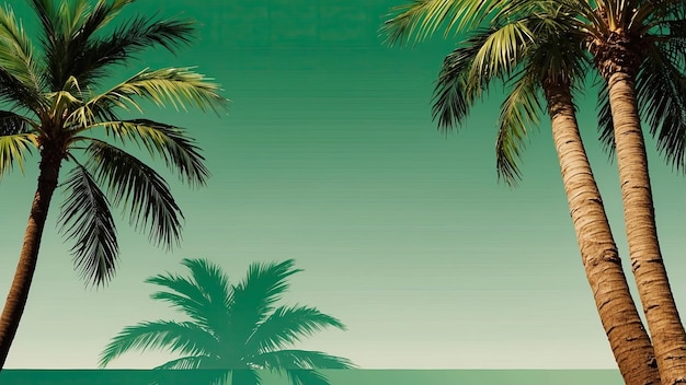 Photo summer background featuring palm tree shadows on green