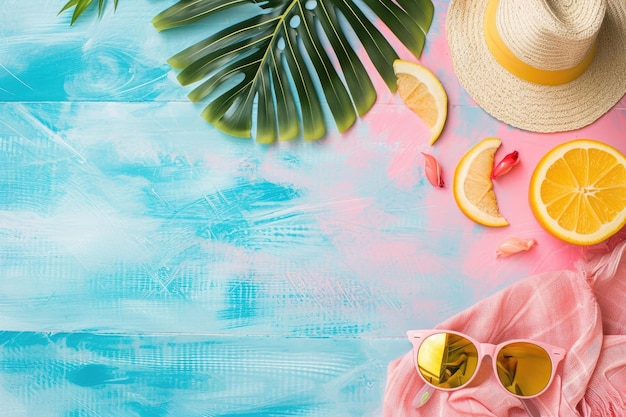 Summer background featuring sunny skies and beach vibes Sunny beach background radiating summertime vibes with clear skies and coastal ambiance