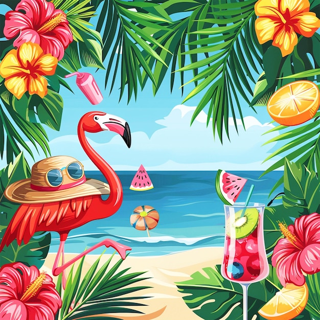 Summer background in realistic style