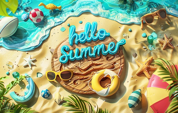 Summer background in realistic style