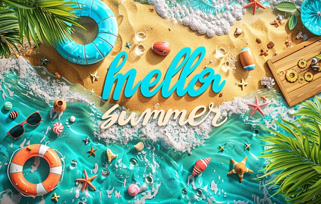 Summer background in realistic style