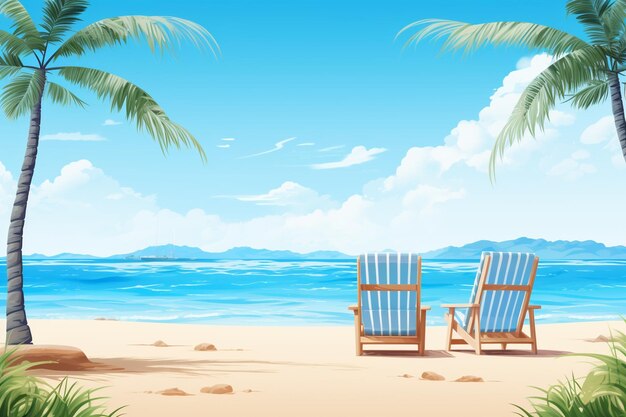 Summer background with beach view