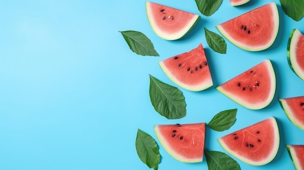 Summer Background with watermelon Illustration AI GenerativexA