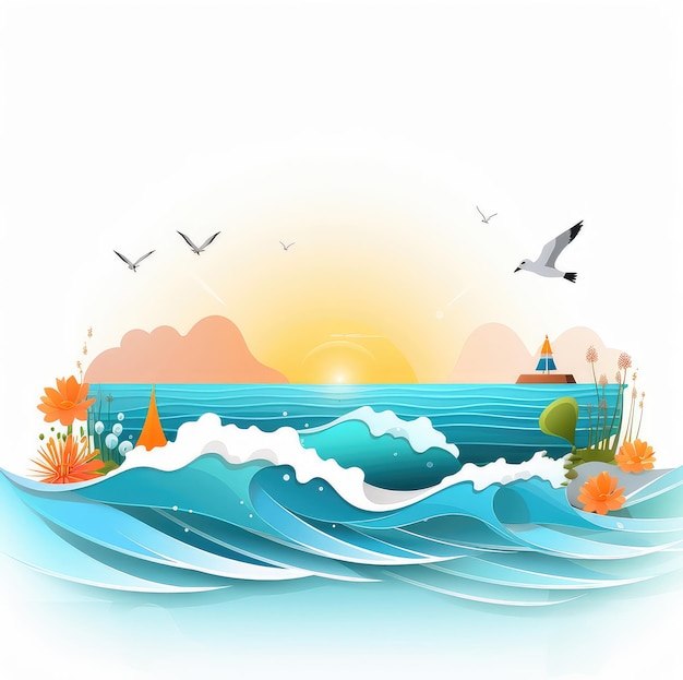 Summer banner with tropical beach sea