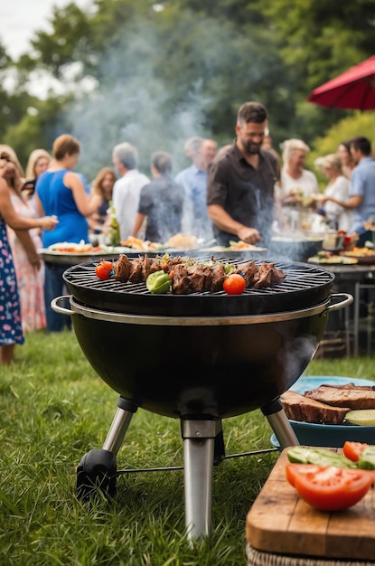 Summer BBQ Grill with Food