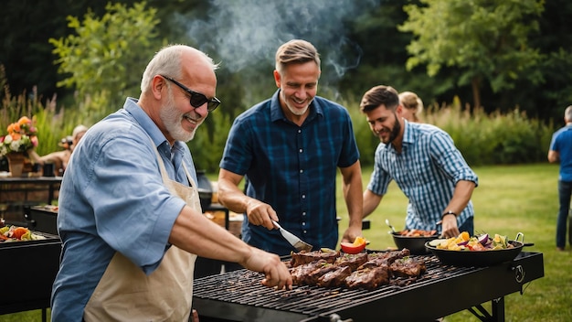 Photo summer bbq grill with food