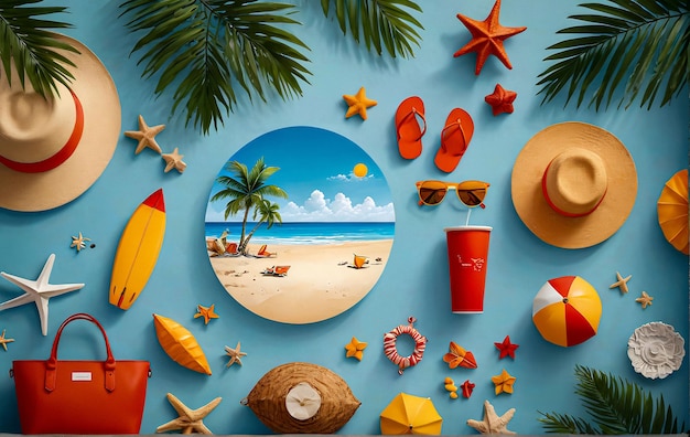 summer beach background copy space