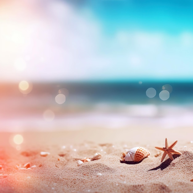 summer beach background shot in bokeh style