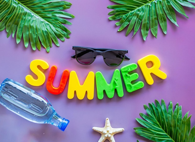 Summer Beach Elements And Summer Text Effect Background ai generated