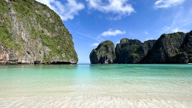 Summer on the beach at phi phi island Krabi thailand