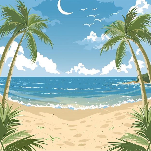 Summer Beach Scene