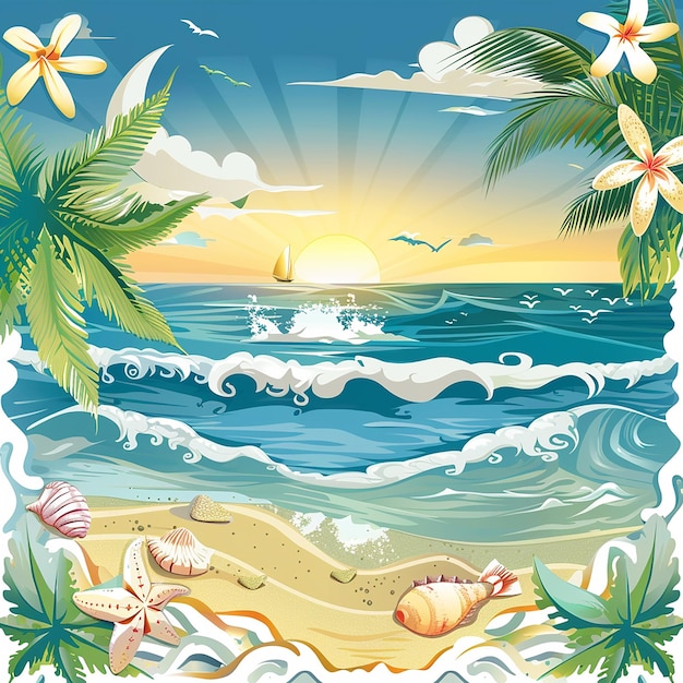 Summer Beach Scene