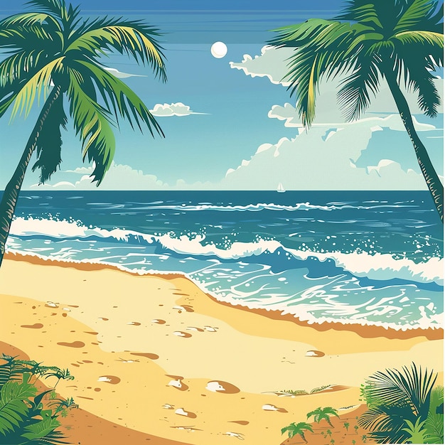 Summer Beach Scene