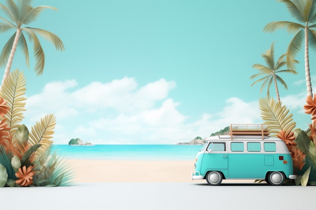 summer beach travelling background ai generated