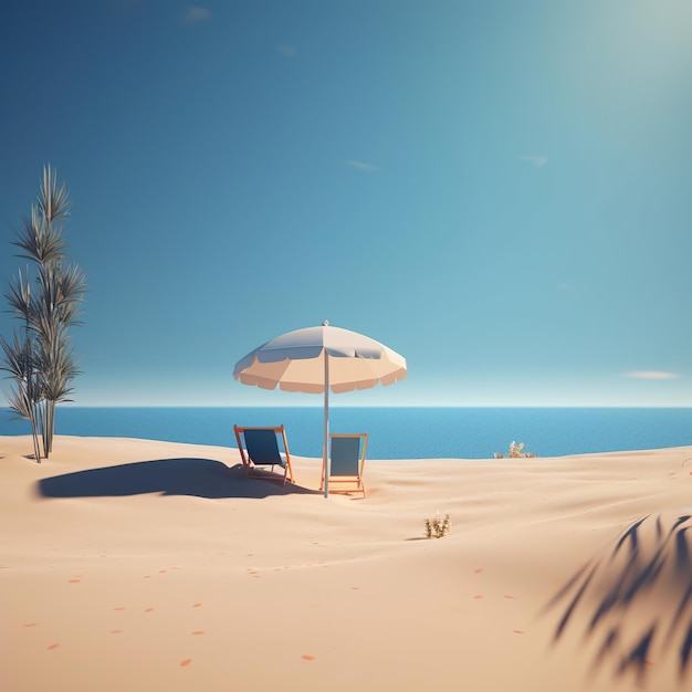 Summer beach vacation scene with generative ai