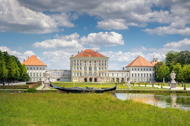 Summer beautiful view of the castle in munich nymphenburg