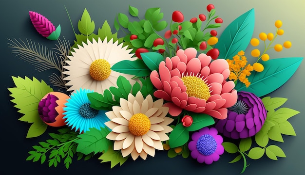 Summer Blooms A Colorful Illustration of Season Generative AI