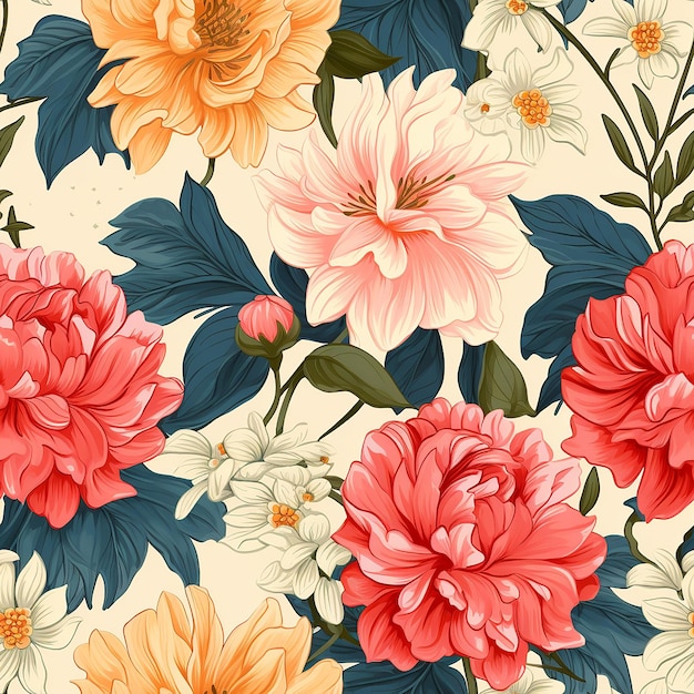 Summer Blossoms Vintage Floral Delight