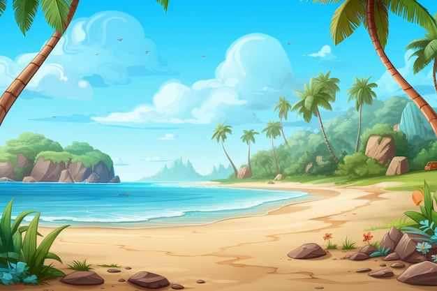 Summer Cartoon Images background and copy space