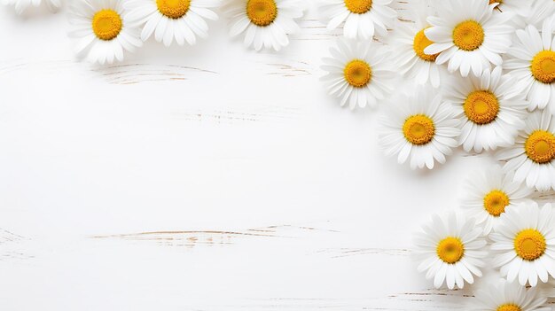 Summer Chamomile on White Wood