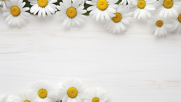 Summer Chamomile on White Wood