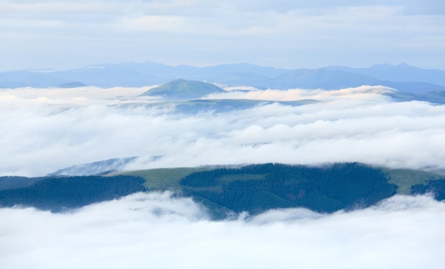 Summer cloudy mountain landscape (Ukraine, Carpathian Mountains)