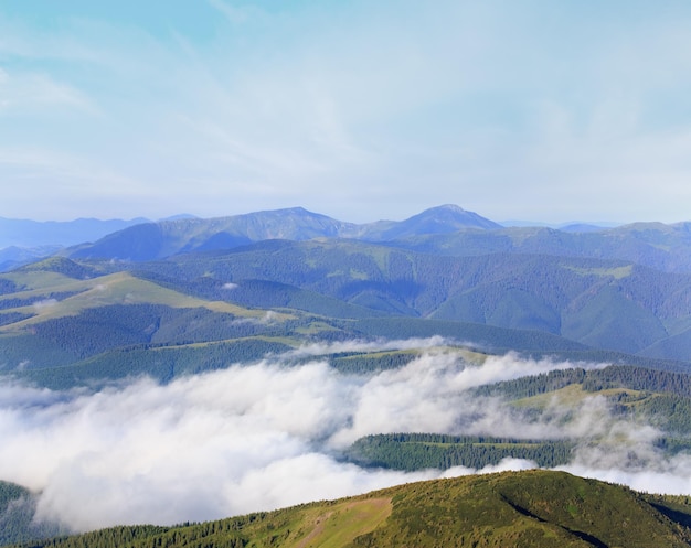 summer cloudy mountain landscape