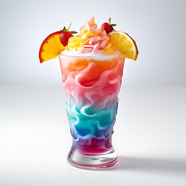 Summer cocktail rainbow paradise with ice perfect for drink catalog