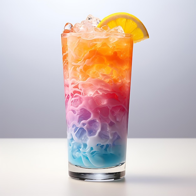 Summer cocktail rainbow paradise with ice perfect for drink catalog