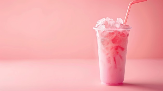 Summer colorful drink on a pastel background