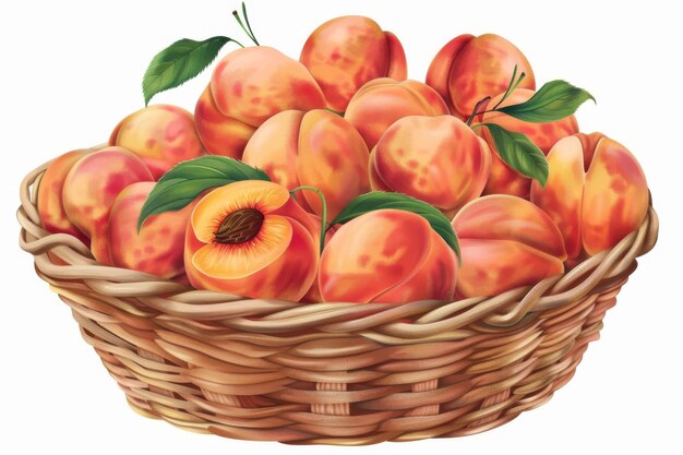 Photo summer delight fresh peaches in basket