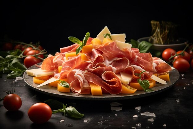 Summer Delight with Prosciutto and Melon Prosciutto e Melone food photography