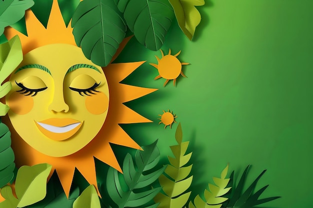 Summer design motif background with sun with smile