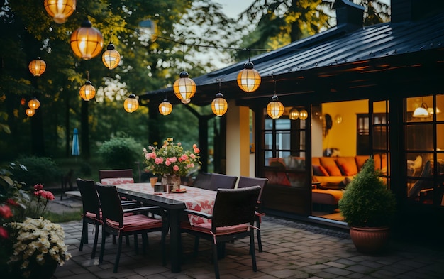 Summer evening on the terrace