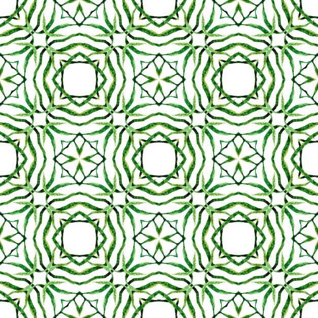 Summer exotic seamless border Green symmetrical