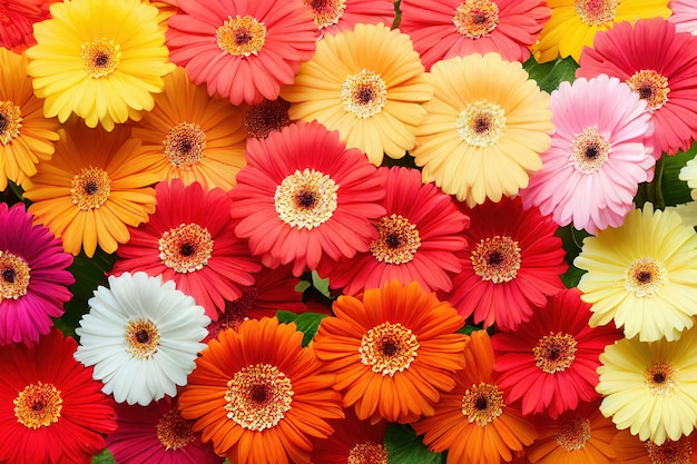 Summer flower bouquet gerbera in sunny garden