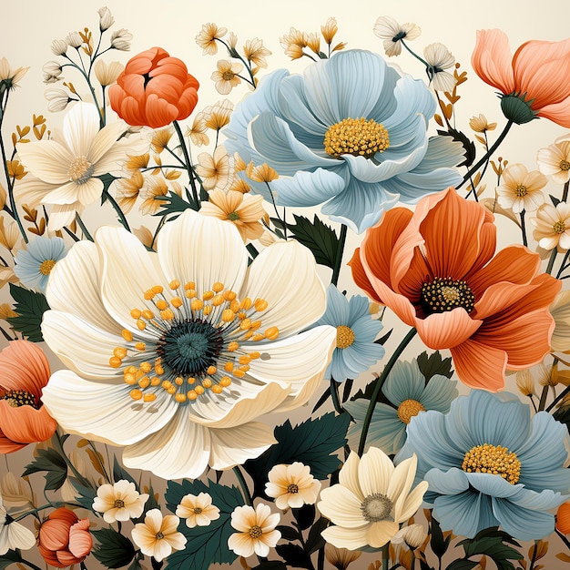 Summer flower pattern photo