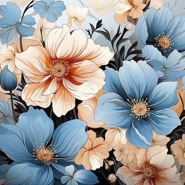 Summer flower pattern photo