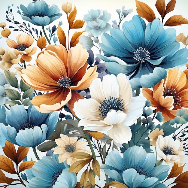 Summer flower pattern photo