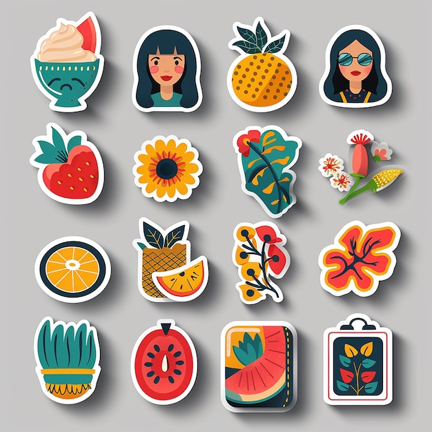 Summer food sticker pack