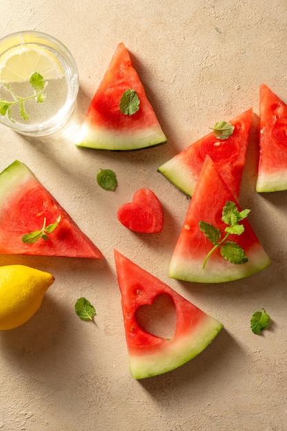 Summer fresh fruits assortment platter antipasti watermelon pineapple melon and strawberries