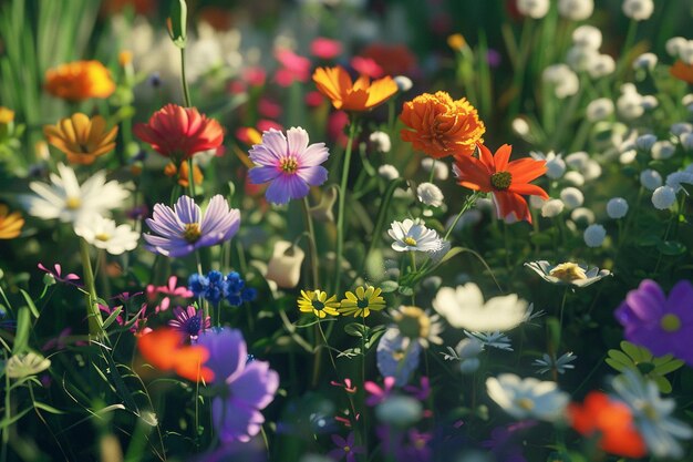 Summer garden blooms